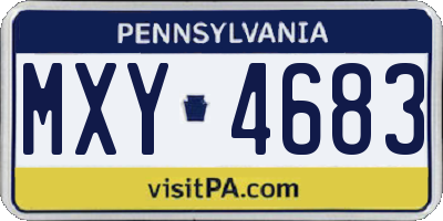 PA license plate MXY4683