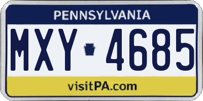 PA license plate MXY4685