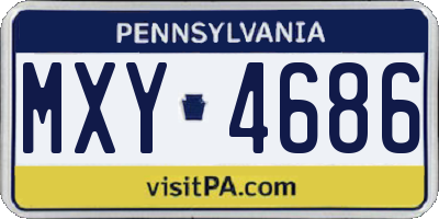 PA license plate MXY4686