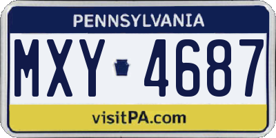 PA license plate MXY4687
