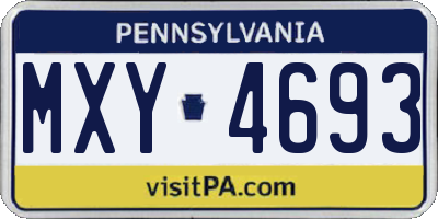 PA license plate MXY4693