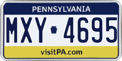 PA license plate MXY4695