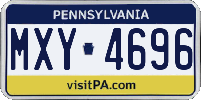 PA license plate MXY4696