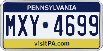 PA license plate MXY4699
