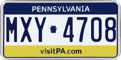 PA license plate MXY4708