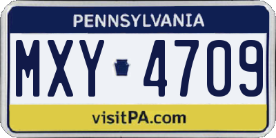PA license plate MXY4709