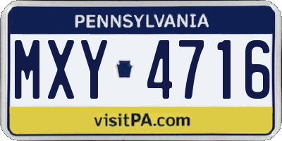 PA license plate MXY4716