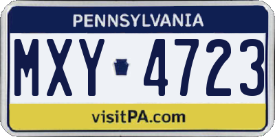 PA license plate MXY4723
