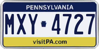PA license plate MXY4727