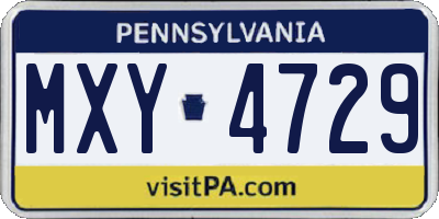 PA license plate MXY4729