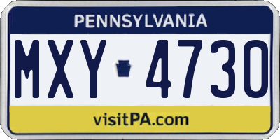 PA license plate MXY4730