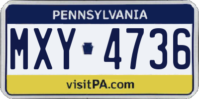 PA license plate MXY4736