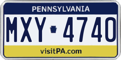 PA license plate MXY4740