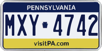 PA license plate MXY4742