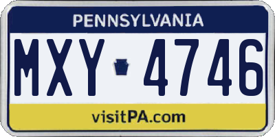 PA license plate MXY4746