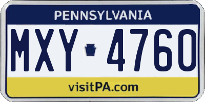 PA license plate MXY4760