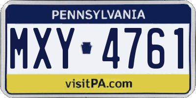 PA license plate MXY4761