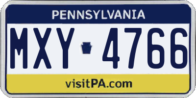 PA license plate MXY4766
