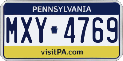 PA license plate MXY4769