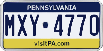 PA license plate MXY4770