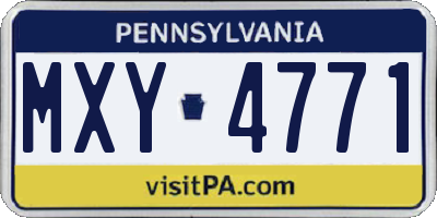 PA license plate MXY4771