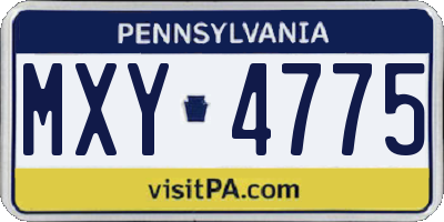 PA license plate MXY4775