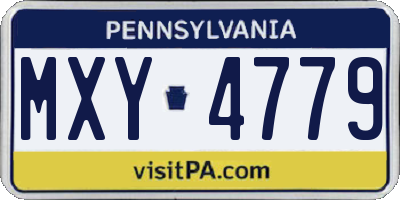 PA license plate MXY4779