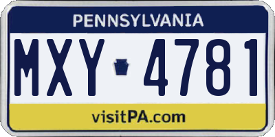 PA license plate MXY4781