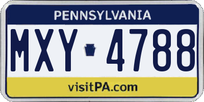 PA license plate MXY4788
