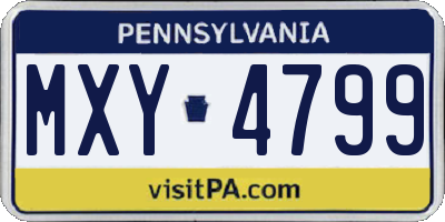 PA license plate MXY4799