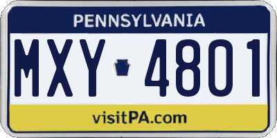 PA license plate MXY4801