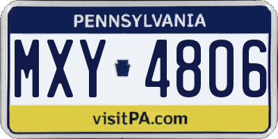 PA license plate MXY4806
