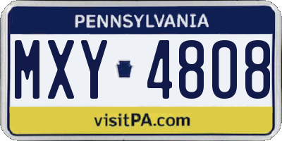 PA license plate MXY4808