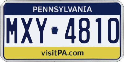 PA license plate MXY4810