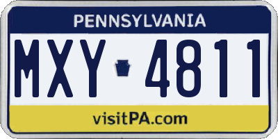 PA license plate MXY4811