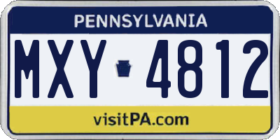 PA license plate MXY4812
