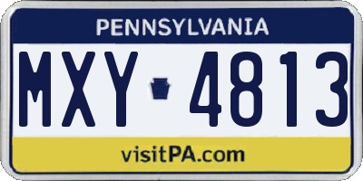 PA license plate MXY4813