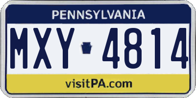 PA license plate MXY4814