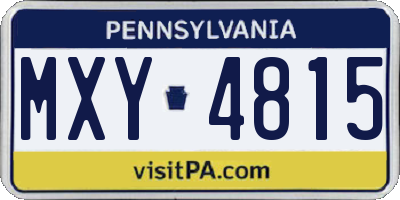 PA license plate MXY4815