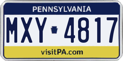 PA license plate MXY4817