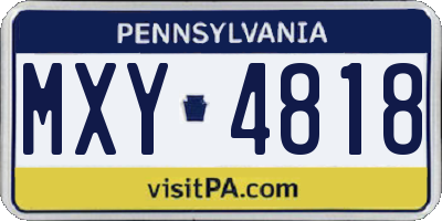 PA license plate MXY4818