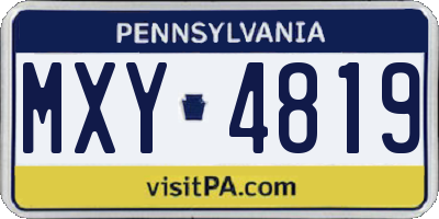 PA license plate MXY4819