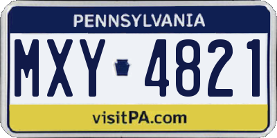 PA license plate MXY4821