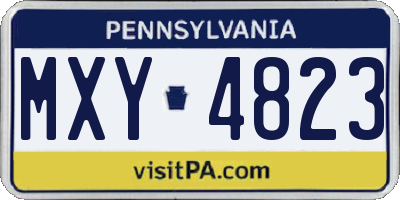 PA license plate MXY4823