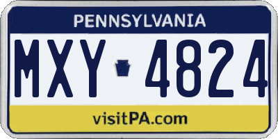 PA license plate MXY4824