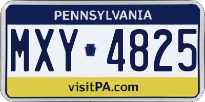 PA license plate MXY4825