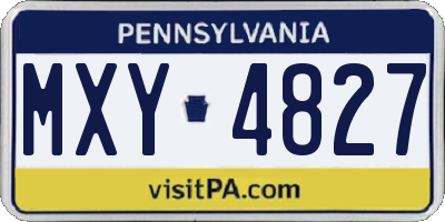 PA license plate MXY4827