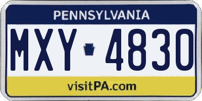 PA license plate MXY4830