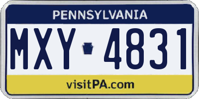 PA license plate MXY4831
