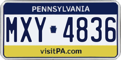 PA license plate MXY4836